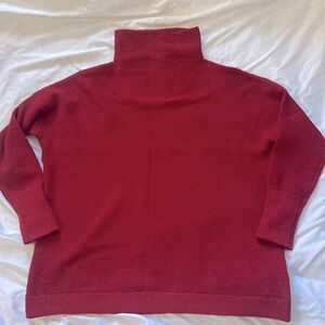 Chelsea & Theodore rich red funnel neck cropped sweater